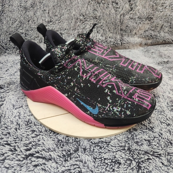 Nike Metcon React AMP 'Black Fire Pink Mens Size 11.5 Slip-On Trainer Shoes - Picture 1 of 9